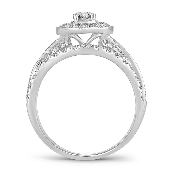 14k White Gold 1.00CT Lab Diamond Engagement Ring