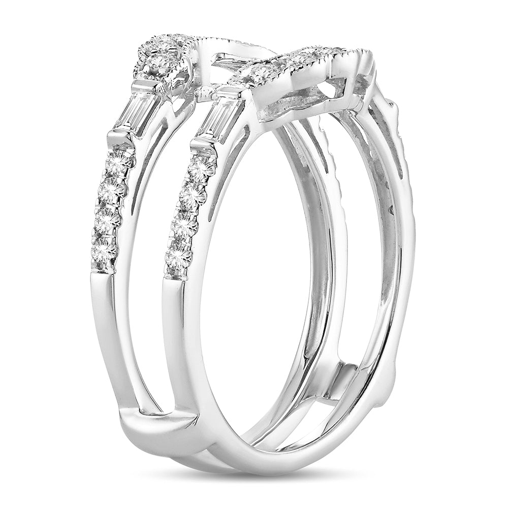 Elegant White Gold 0.50CT Lab Diamond Ring Protector