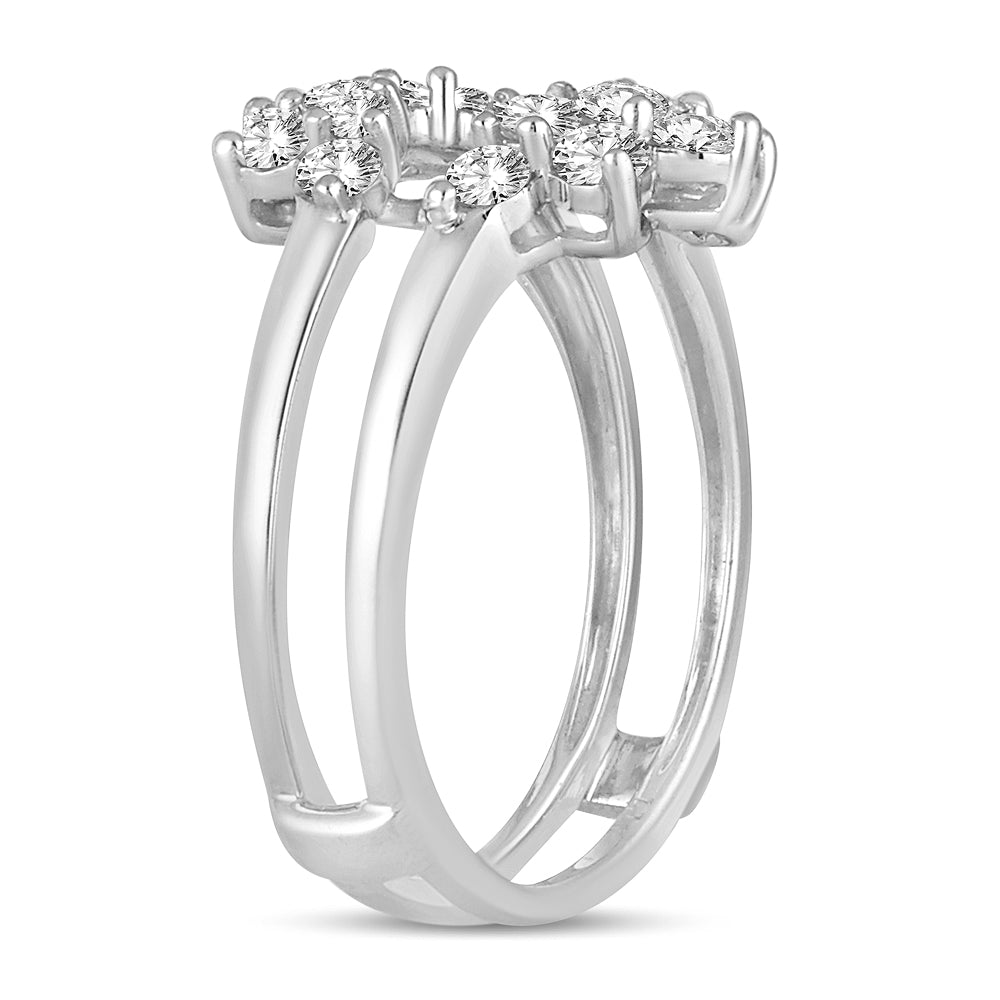14k White Gold Lab Diamond Ring Guard Enhancer