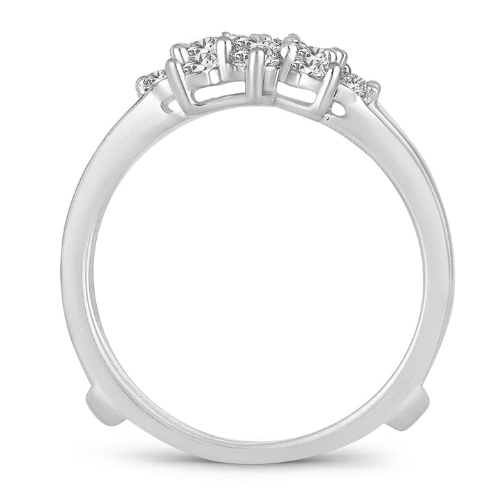 14k White Gold Lab Diamond Ring Guard Enhancer