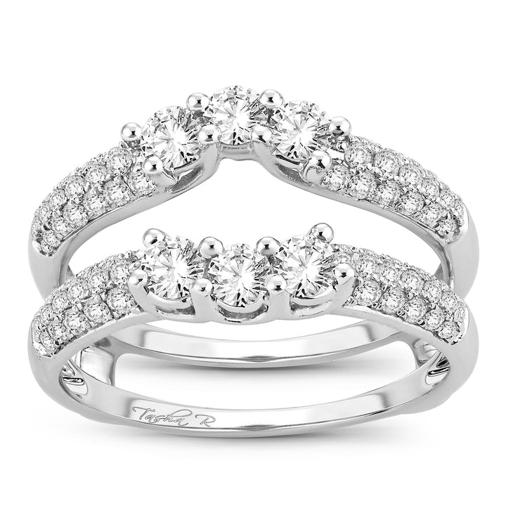 14k White Gold Lab Diamond Ring Guard Enhancer