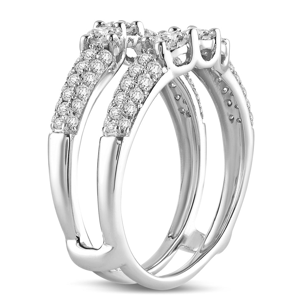 14k White Gold Lab Diamond Ring Guard Enhancer