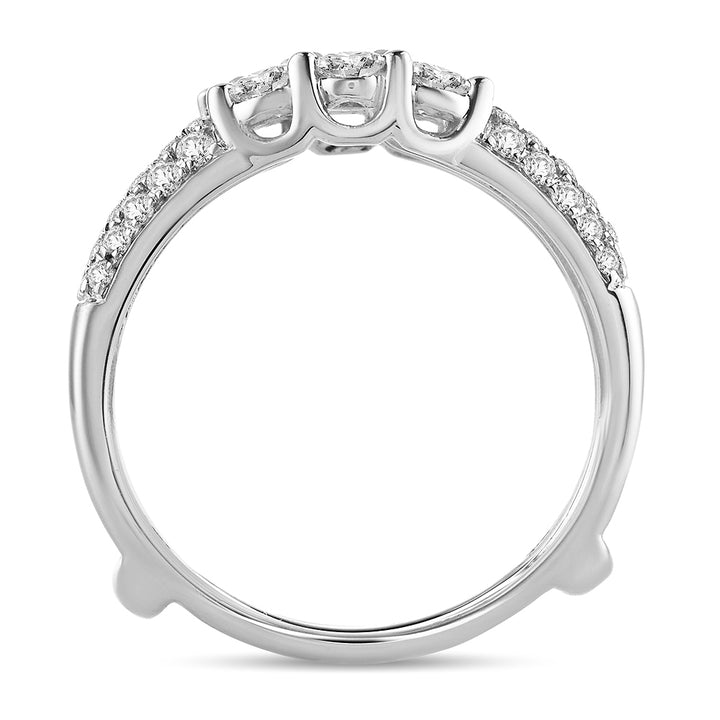 14k White Gold Lab Diamond Ring Guard Enhancer