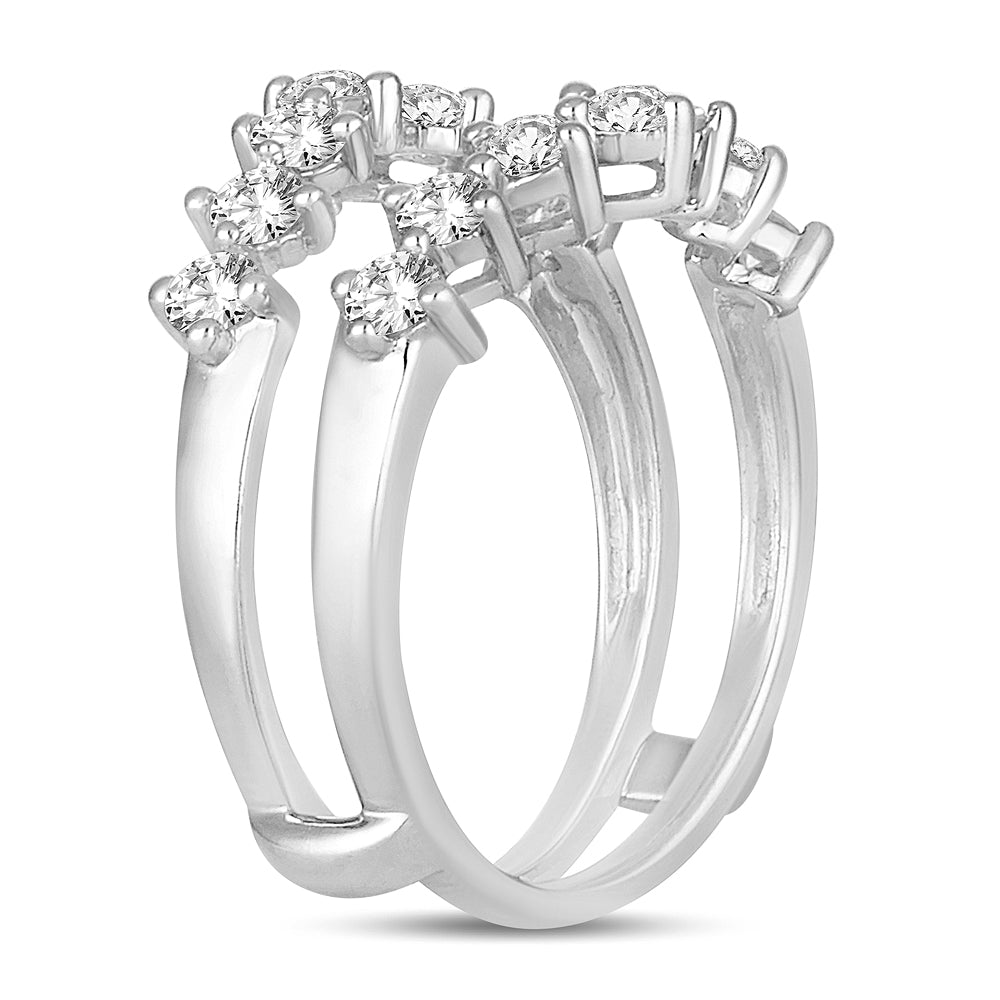 14K White Gold Lab Diamond Ring Guard Enhancer 1CT