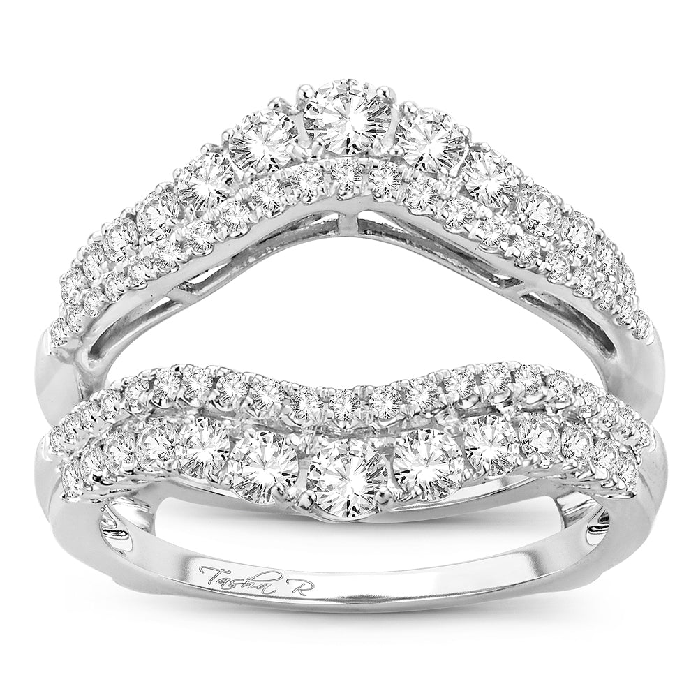 14k White Gold 1CT Lab Diamond Ring Guard Enhancer