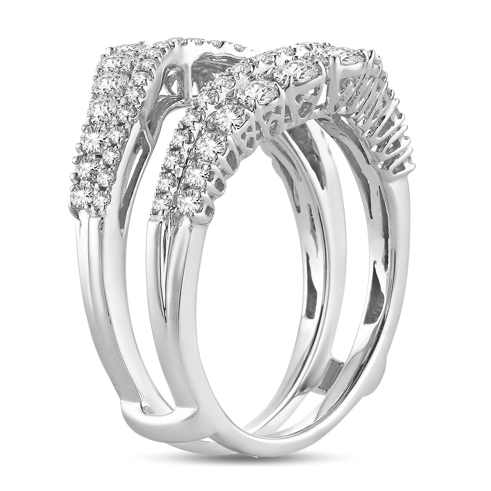 14k White Gold 1CT Lab Diamond Ring Guard Enhancer