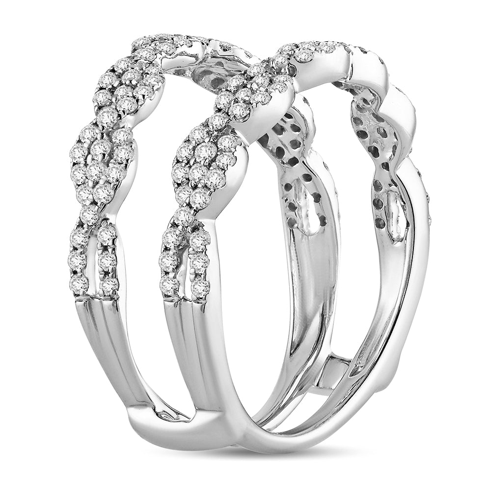 14k White Gold Lab Diamond Ring Guard Enhancer