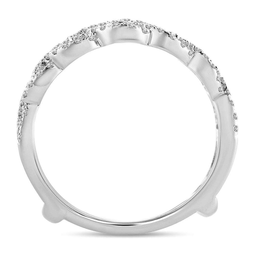 14k White Gold Lab Diamond Ring Guard Enhancer