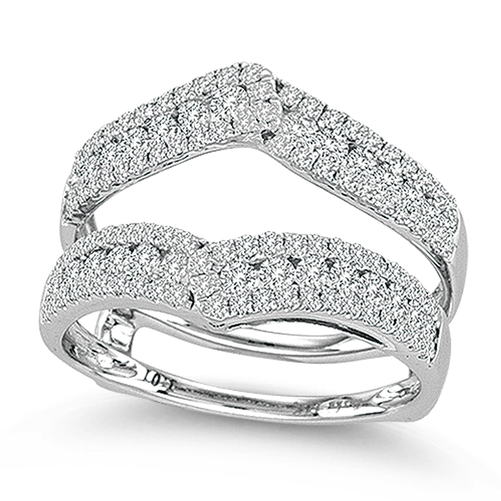 14k White Gold Lab Diamond Ring Guard Enhancer