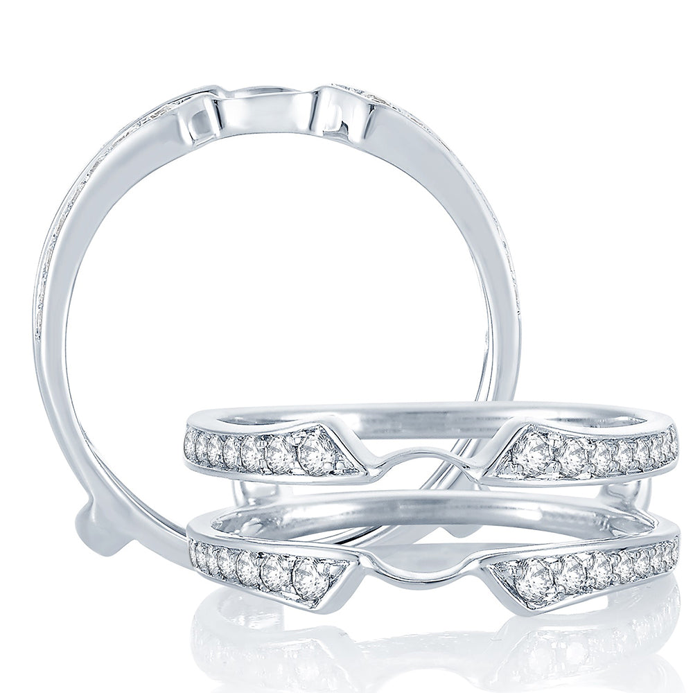 14k White Gold Lab Diamond Ring Guard Enhancer