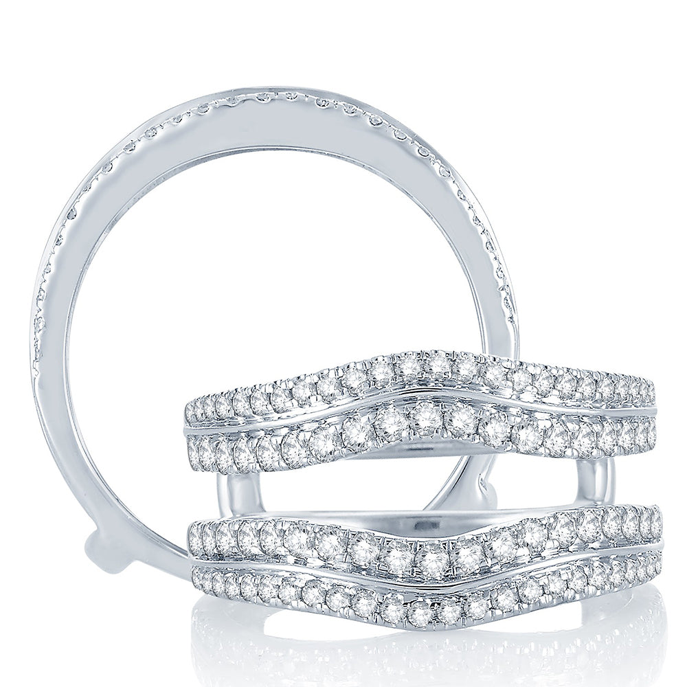 Chic 14k White Gold 0.76CT Lab Diamond Ring Guard