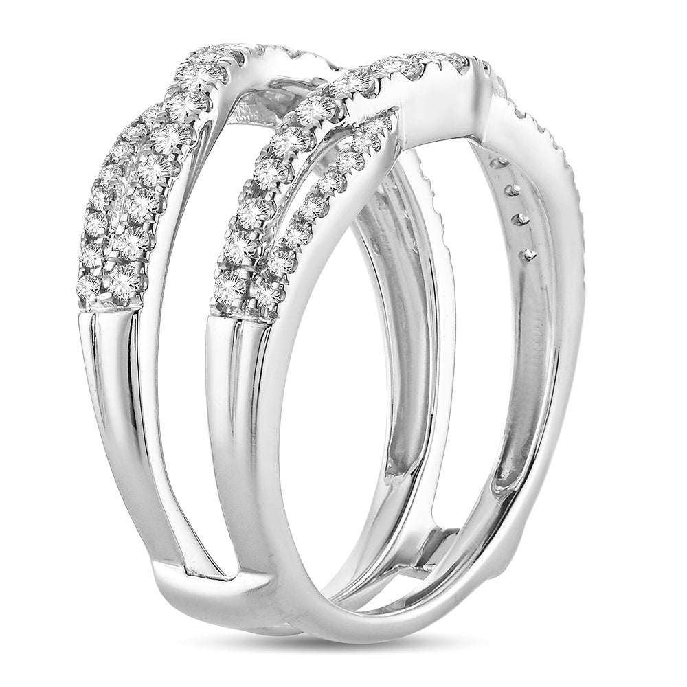 14k White Gold Lab Diamond Ring Guard Enhancer