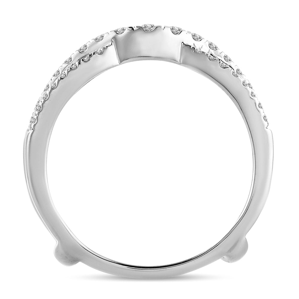 14k White Gold Lab Diamond Ring Guard Enhancer