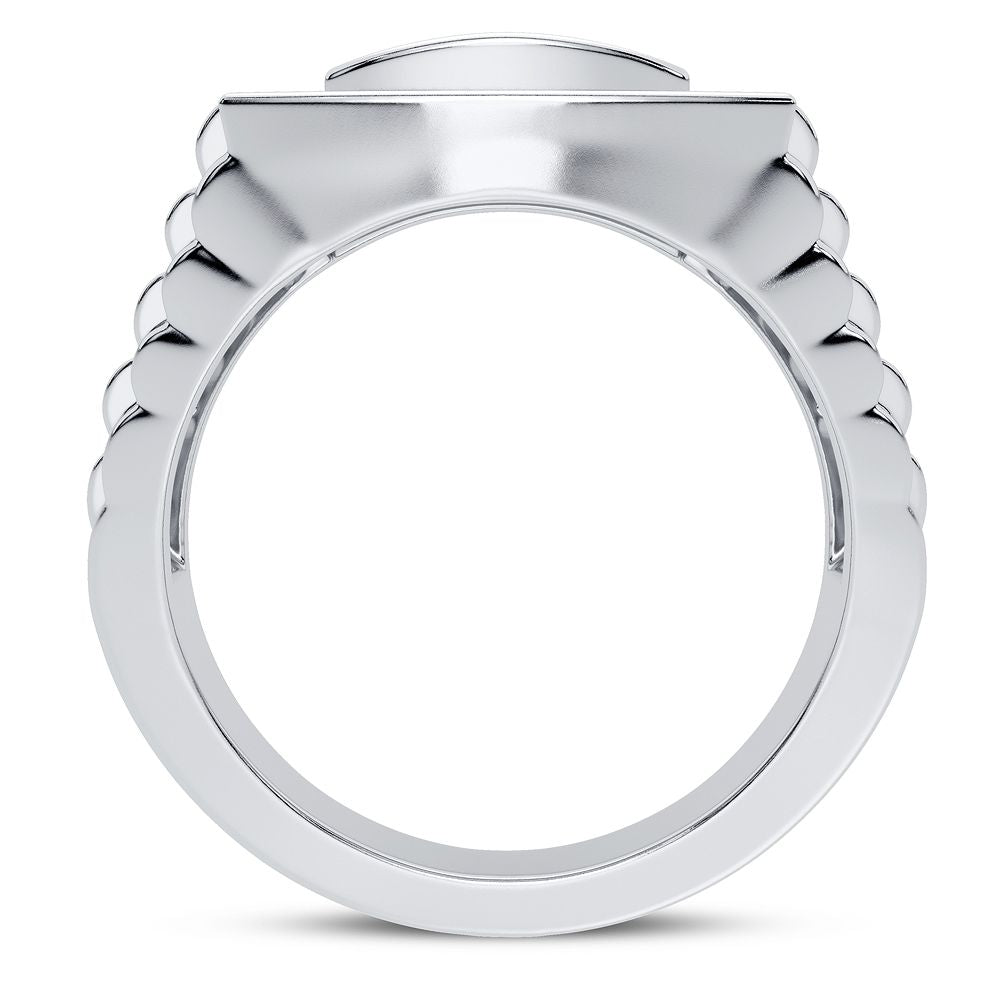 14K White Gold 0.50CT Lab Diamond Mens Modern Band Ring