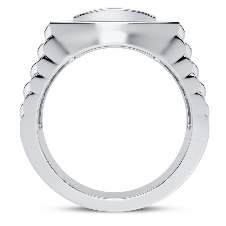 14K White Gold 0.50CT Lab Diamond Mens Modern Band Ring