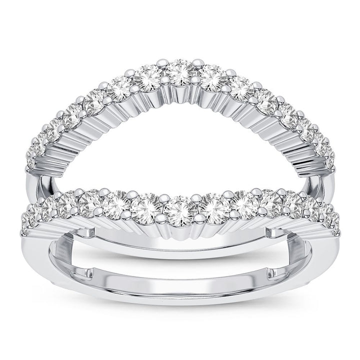 Elegant 14K White Gold 0.50CT Lab Diamond Ring Guard