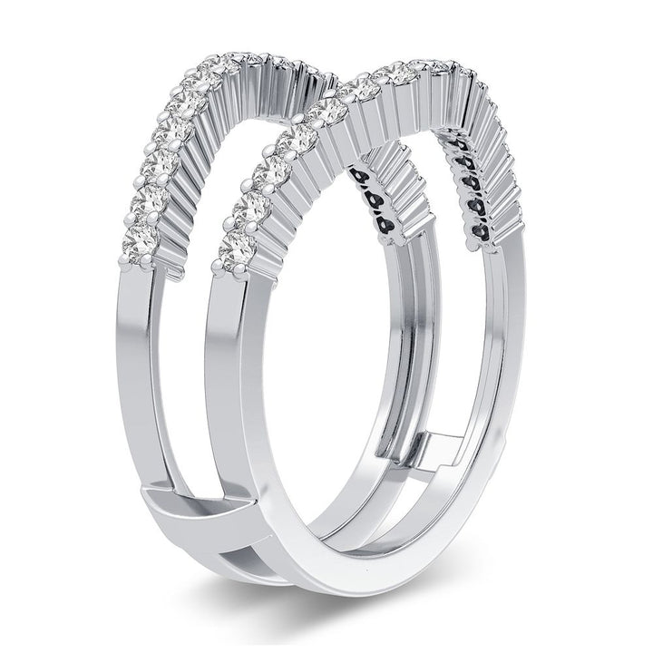 Elegant 14K White Gold 0.50CT Lab Diamond Ring Guard