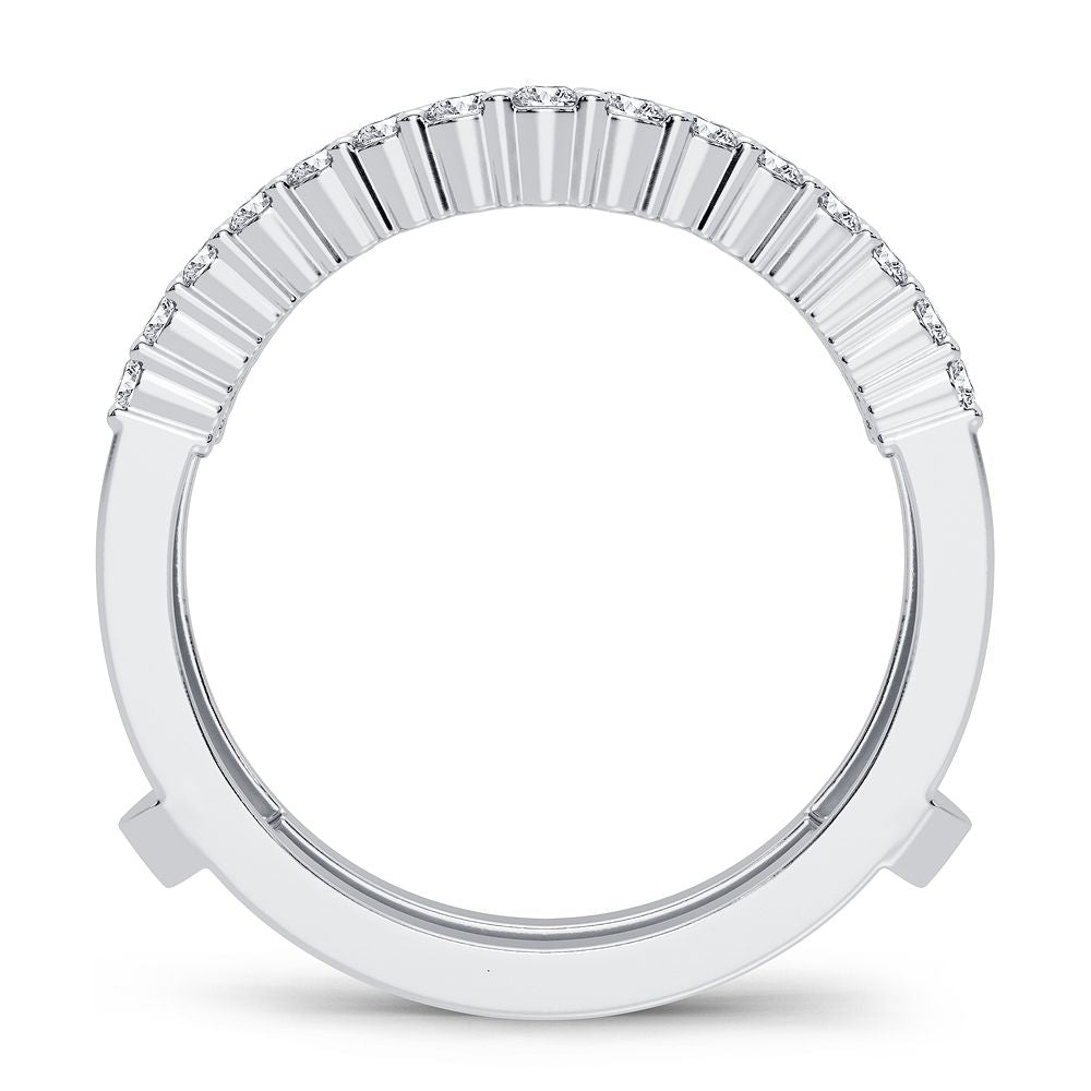 Elegant 14K White Gold 0.50CT Lab Diamond Ring Guard