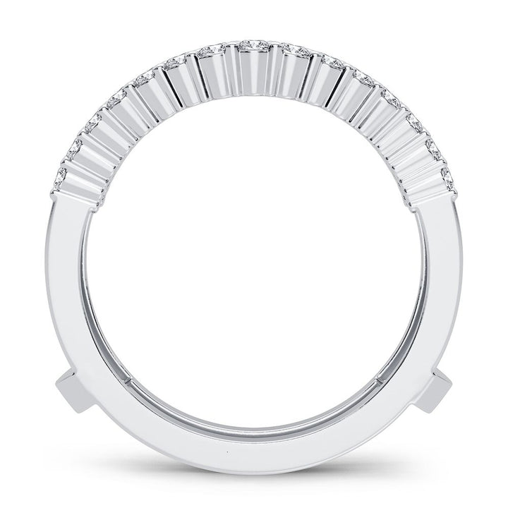 Elegant 14K White Gold 0.50CT Lab Diamond Ring Guard