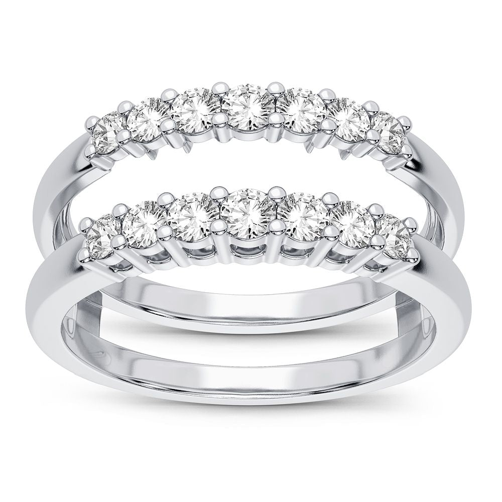 14K White Gold 0.50CT Lab Diamond Ring Guard Enhancer