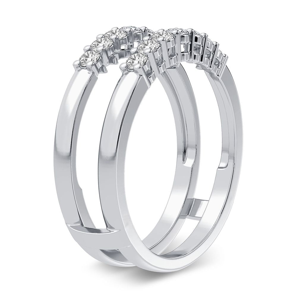 14K White Gold 0.50CT Lab Diamond Ring Guard Enhancer