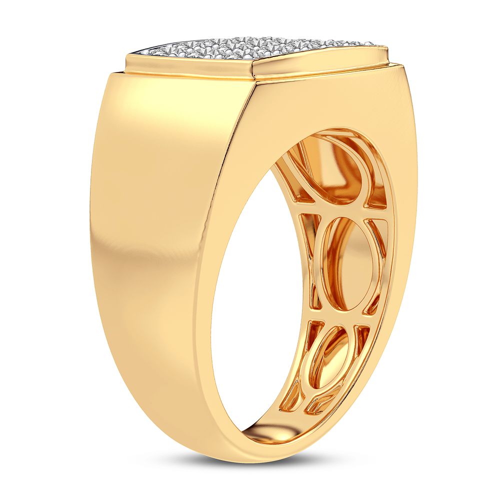 14K Yellow Gold 1CT Lab Diamond Mens Luxury Ring
