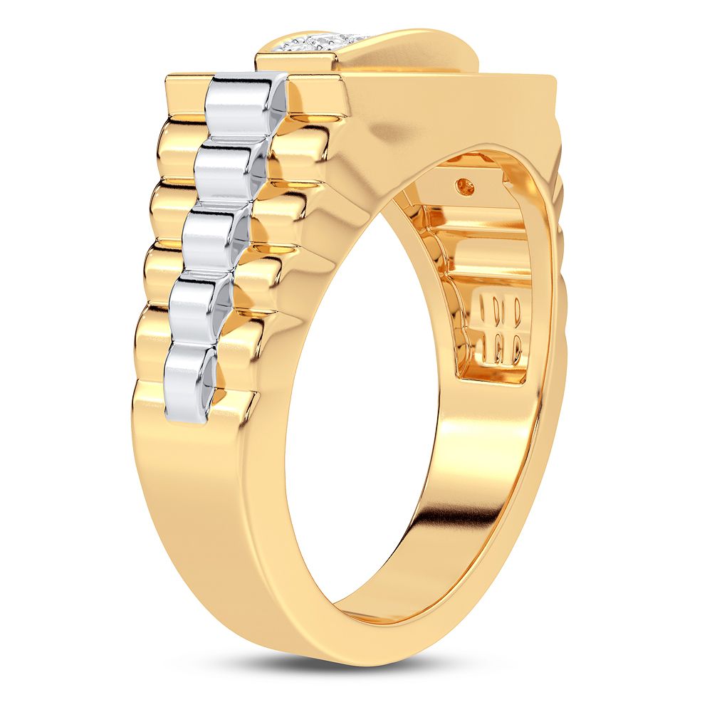 Bold 14K Yellow Gold 0.50CT Lab Diamond Mens Band