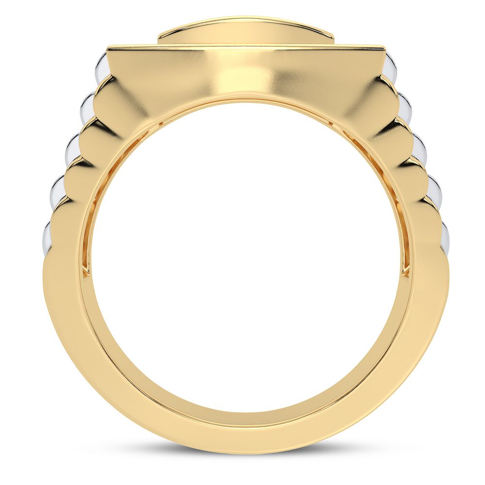 Bold 14K Yellow Gold 0.50CT Lab Diamond Mens Band