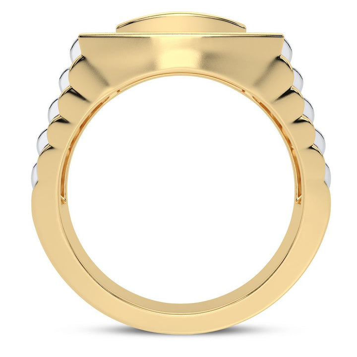 Bold 14K Yellow Gold 0.50CT Lab Diamond Mens Band