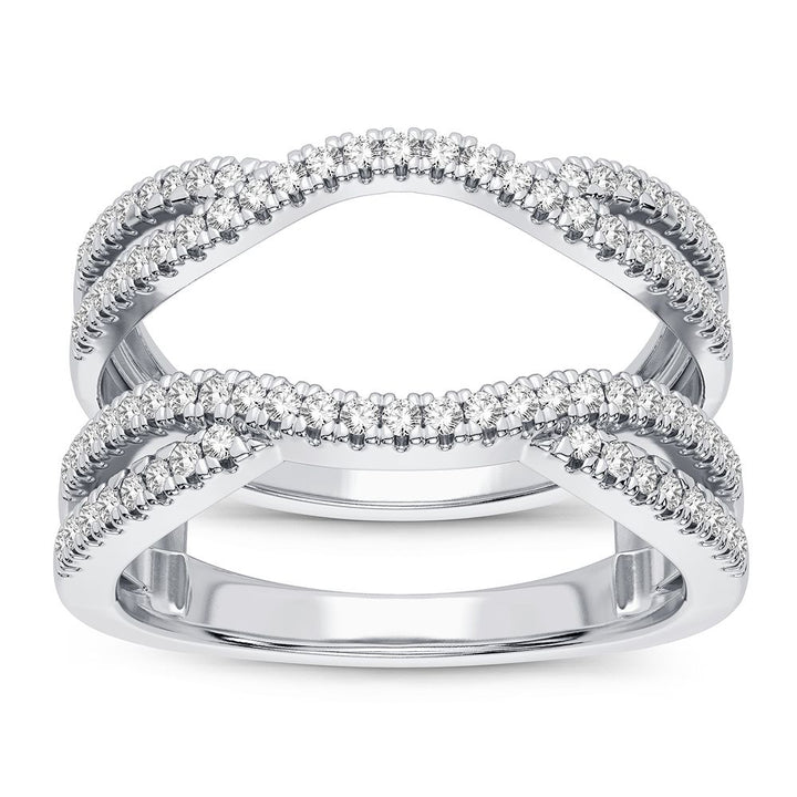 14K White Gold Lab Diamond Ring Guard Enhancer