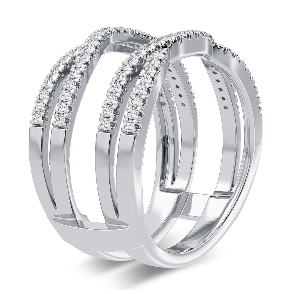 14K White Gold Lab Diamond Ring Guard Enhancer