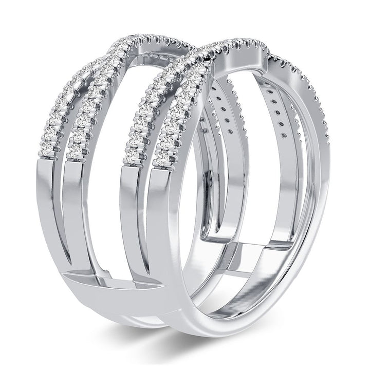 14K White Gold Lab Diamond Ring Guard Enhancer