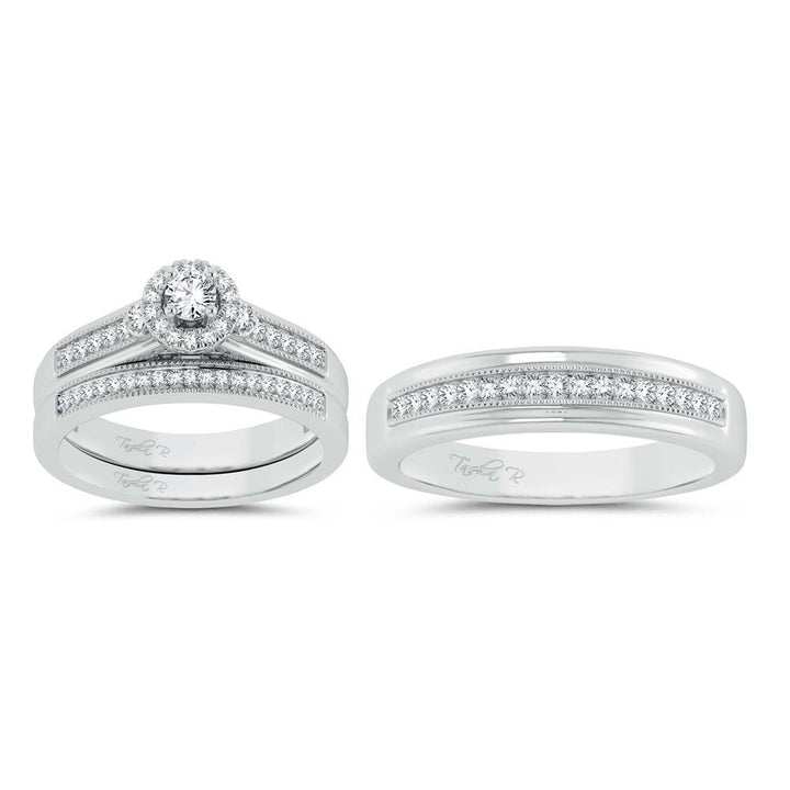 Brilliant 14k White Gold 0.50ct Lab Diamond Womens Trio Set