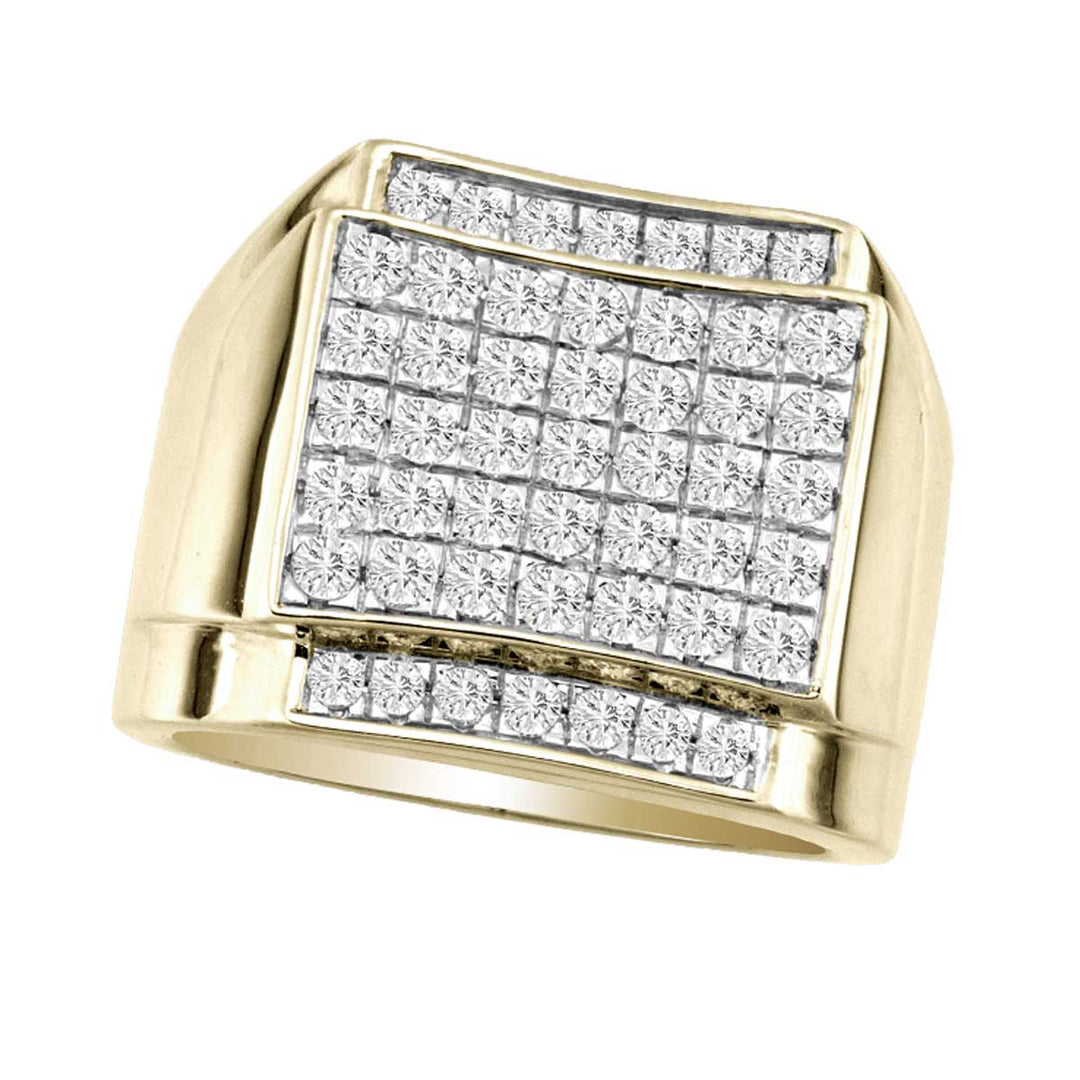 14k Yellow Gold 1.50CT Lab Diamond Mens Luxury Ring