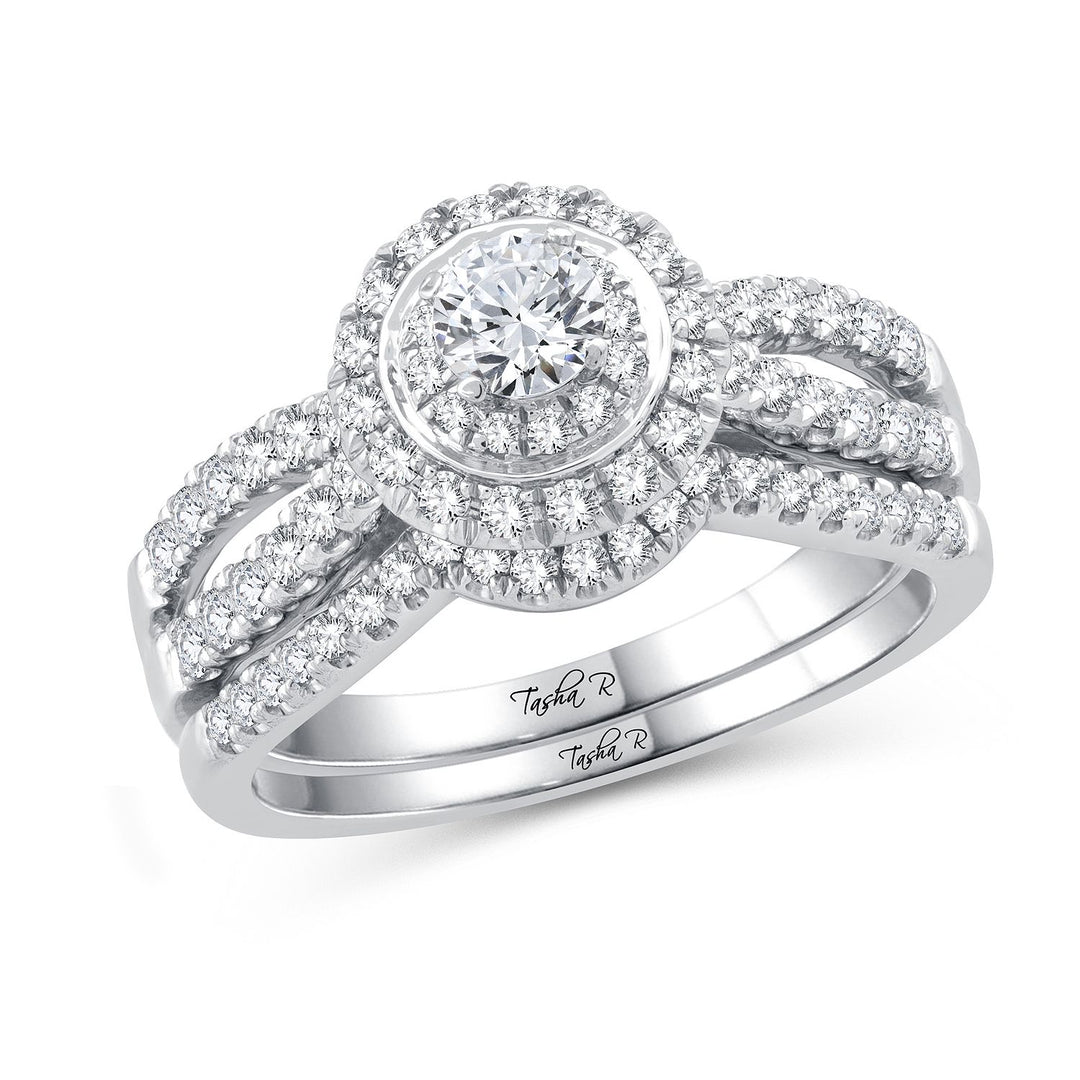 PLATINUM 1.00CT Diamond BRIDAL RING