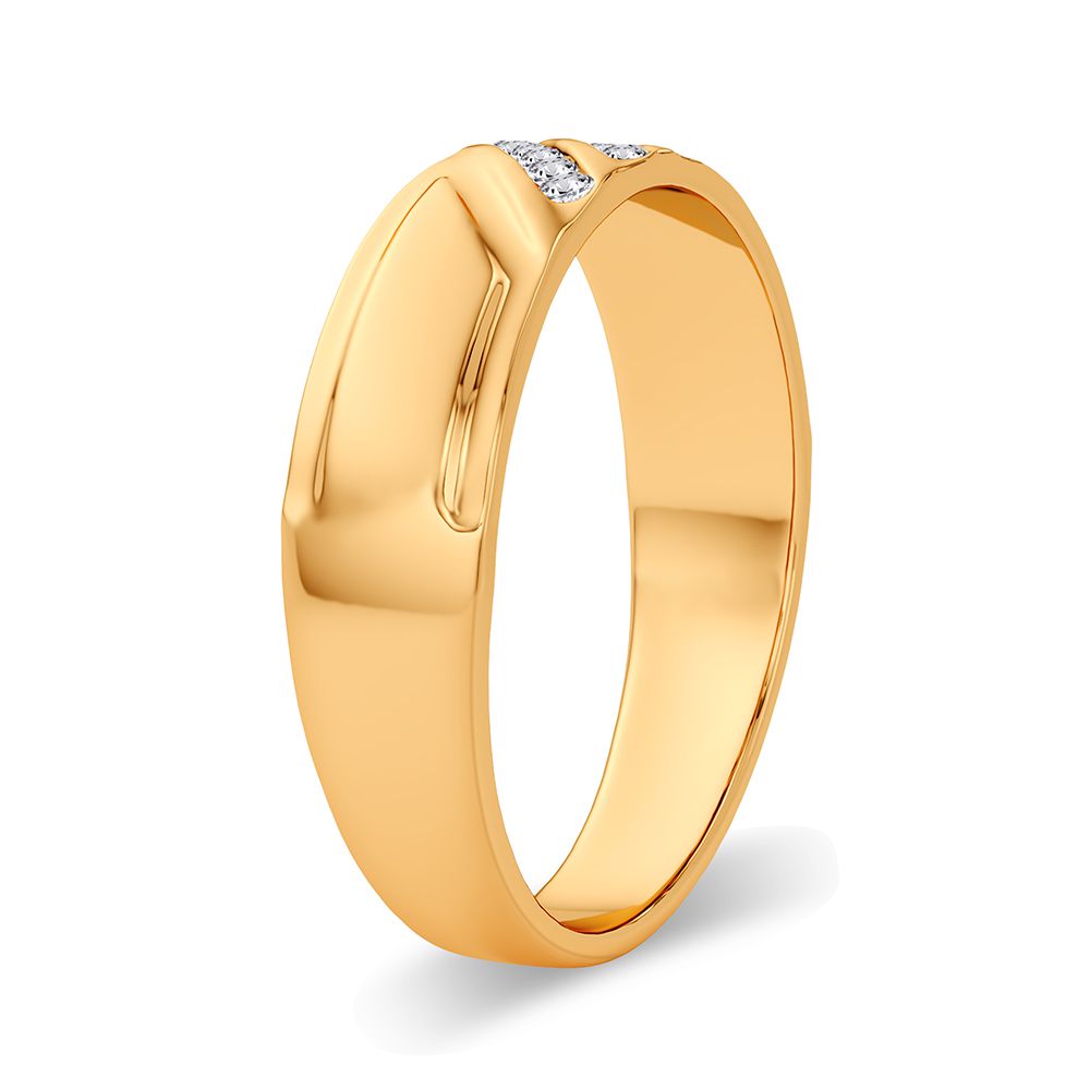 14K Yellow Gold Mens Lab Diamond Wedding Band Ring