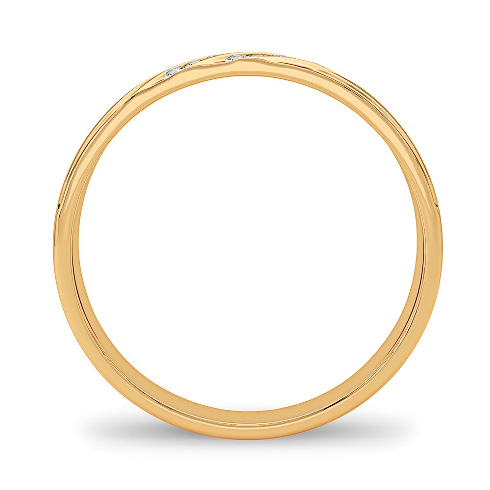 14K Yellow Gold Mens Lab Diamond Wedding Band Ring