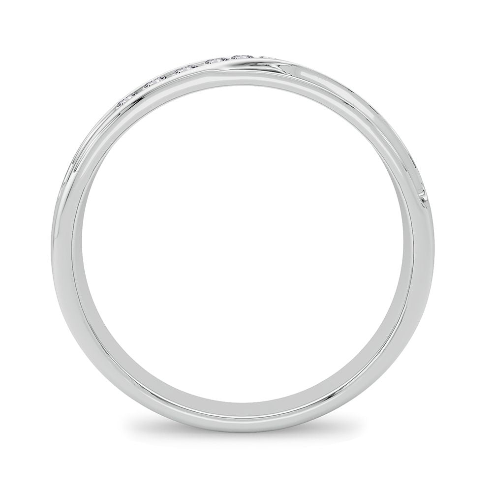 14K White Gold Lab Diamond Mens Wedding Band Ring
