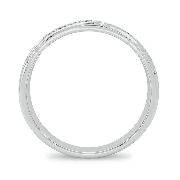 14K White Gold Lab Diamond Mens Wedding Band Ring