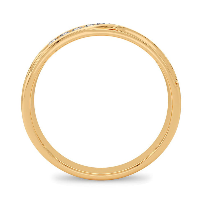 14K Yellow Gold Lab Diamond Mens Wedding Band