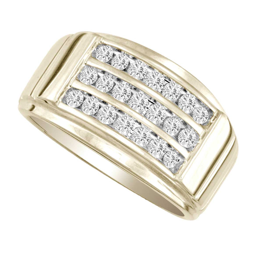 14K Yellow Gold Lab Diamond Mens Wedding Band 0.50CT