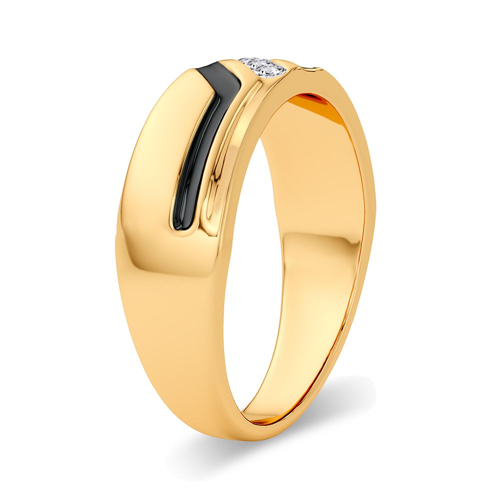 14K Yellow Gold Lab Diamond Mens Wedding Band Ring