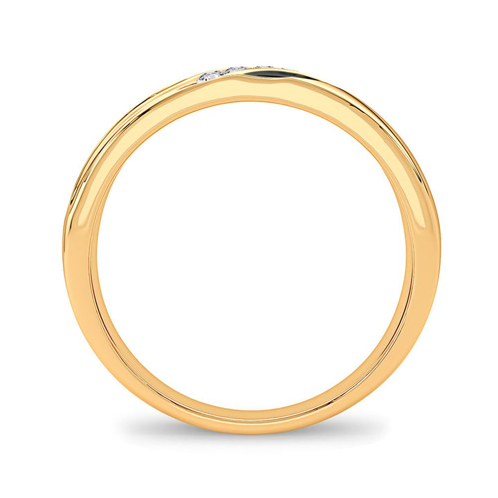 14K Yellow Gold Lab Diamond Mens Wedding Band Ring