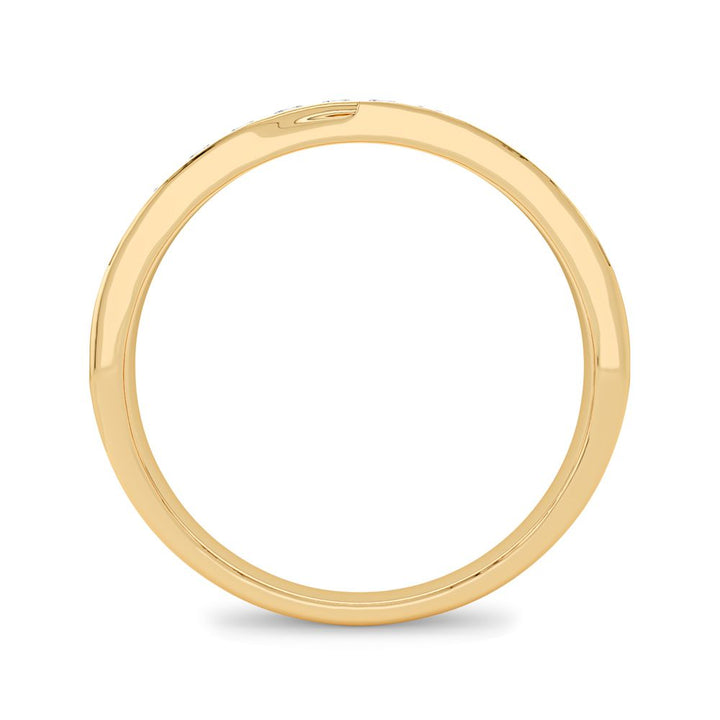 14K Yellow Gold Mens Lab Diamond Wedding Band