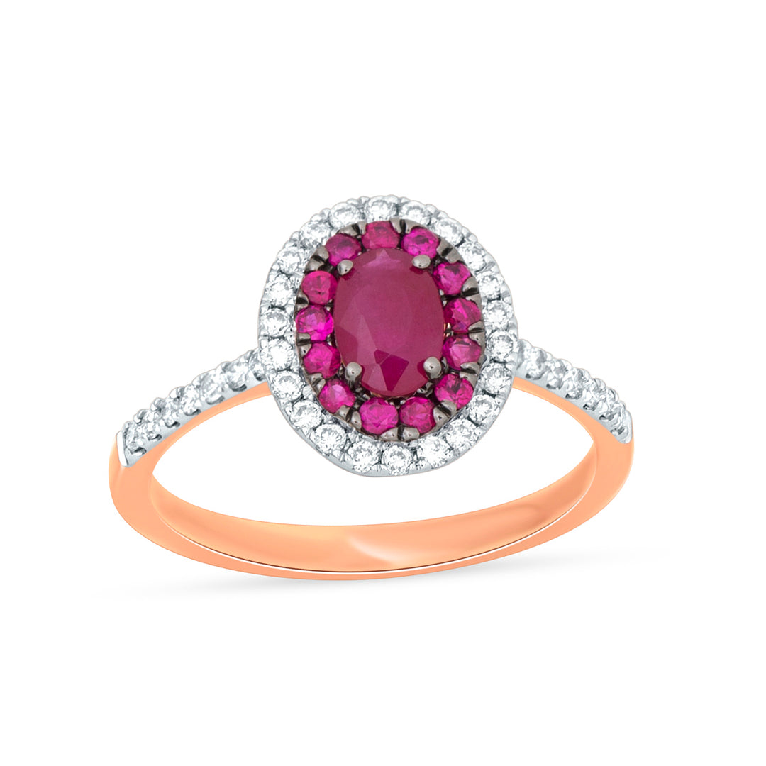 14K 0.28 CT Diamond & RUBY RING