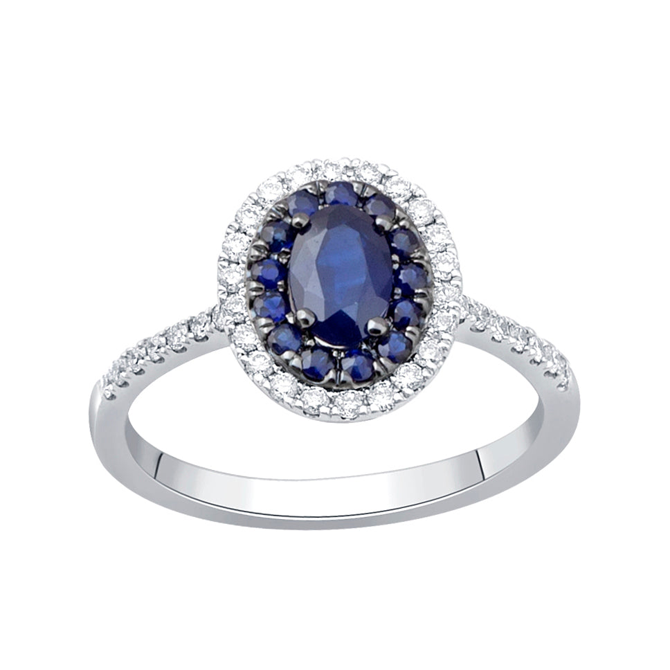 14K 0.27 CT Diamond & SAPPHIRE RING