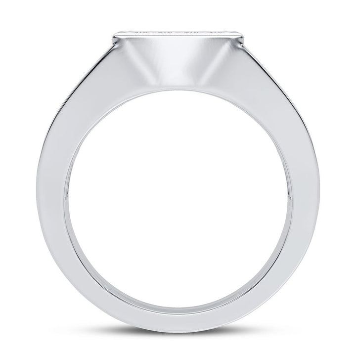 14K White Gold Lab Diamond Mens Statement Ring - 0.50CT