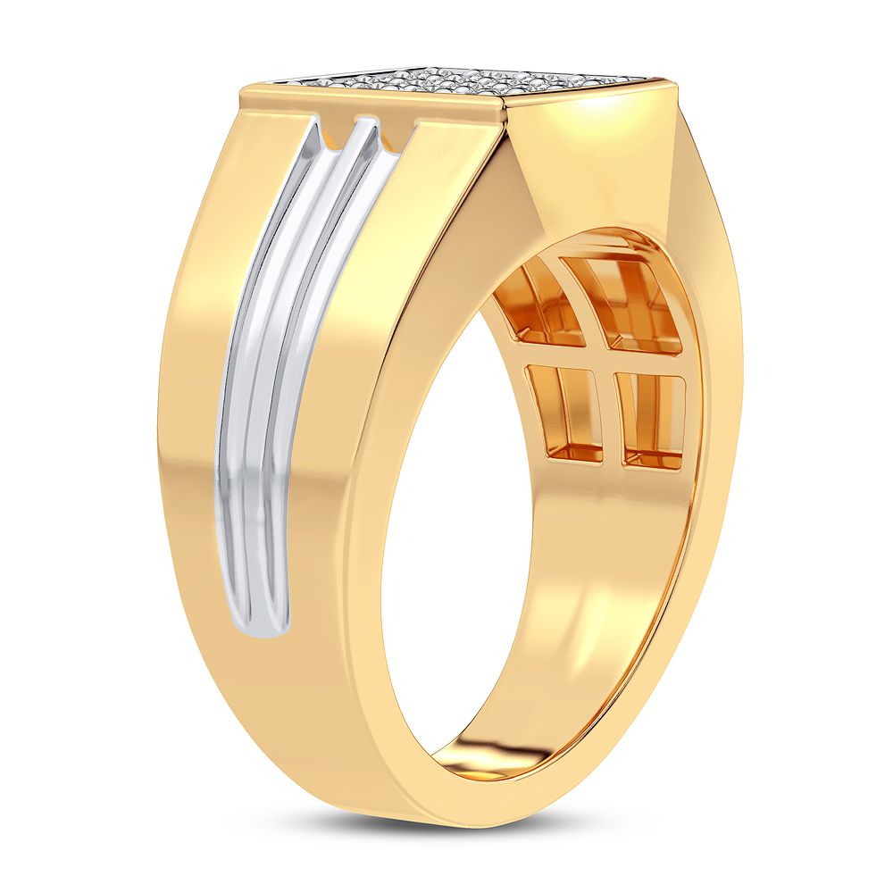 Bold 14K Yellow Gold Lab-Created Diamond Mens Band