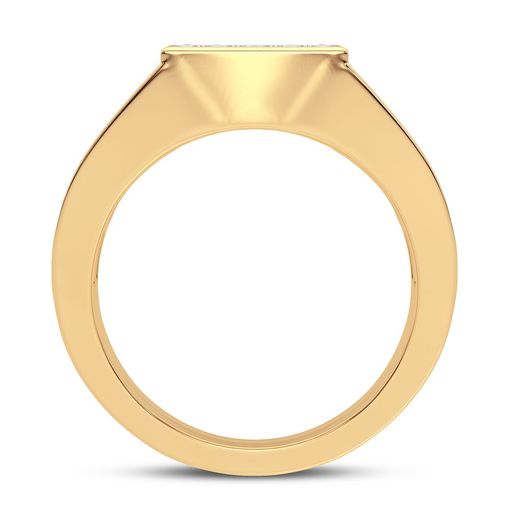 Bold 14K Yellow Gold Lab-Created Diamond Mens Band