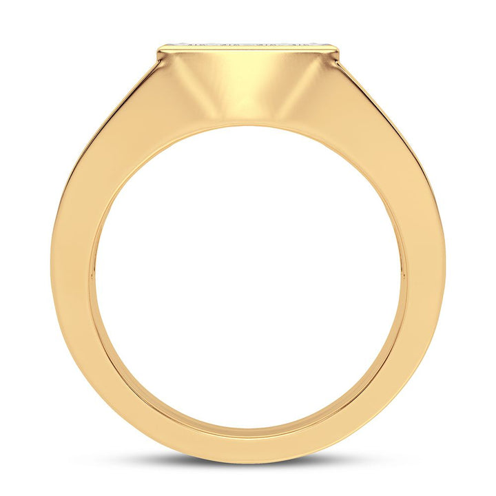 Bold 14K Yellow Gold Lab-Created Diamond Mens Band